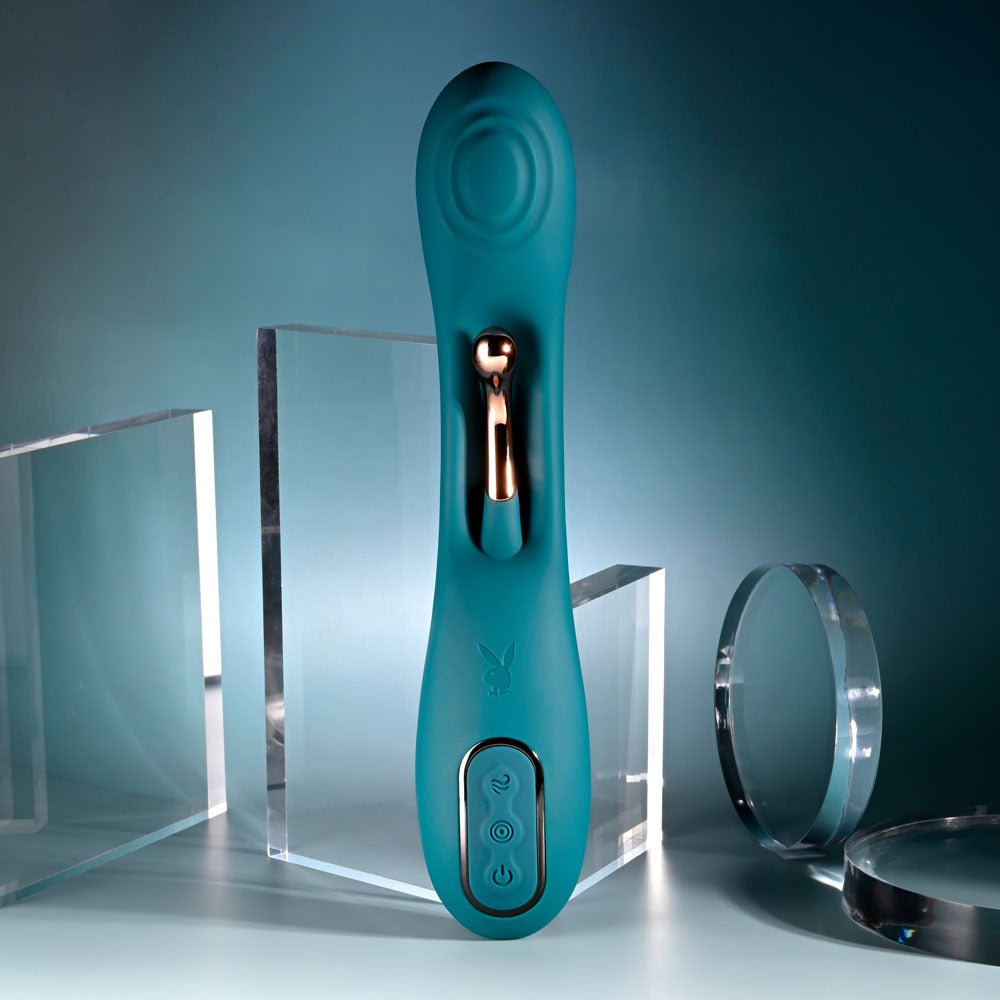 Playboy Pleasure Aurelie Vibrator with Internal Flicker - Green