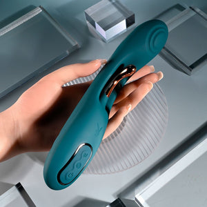 Playboy Pleasure Aurelie Vibrator with Internal Flicker - Green