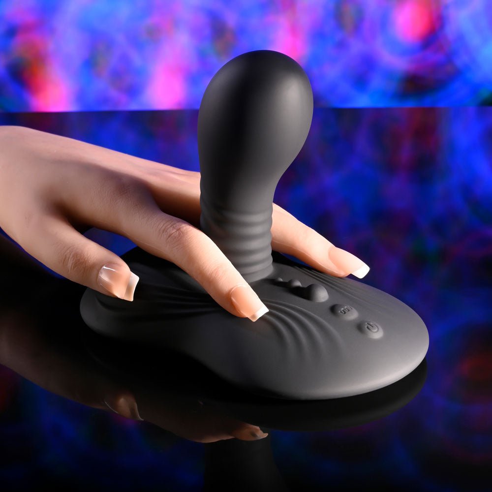 Playboy Pleasure Sittin & Spinnin - Spinning Vibrating Grinder Pad with Remote - Black