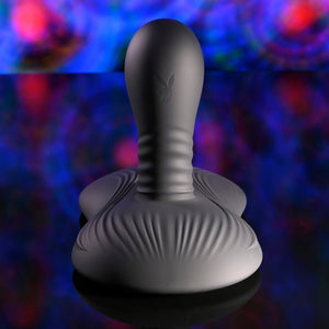 Playboy Pleasure Sittin & Spinnin - Spinning Vibrating Grinder Pad with Remote - Black