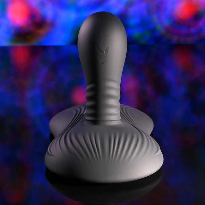 Playboy Pleasure Sittin & Spinnin - Spinning Vibrating Grinder Pad with Remote - Black
