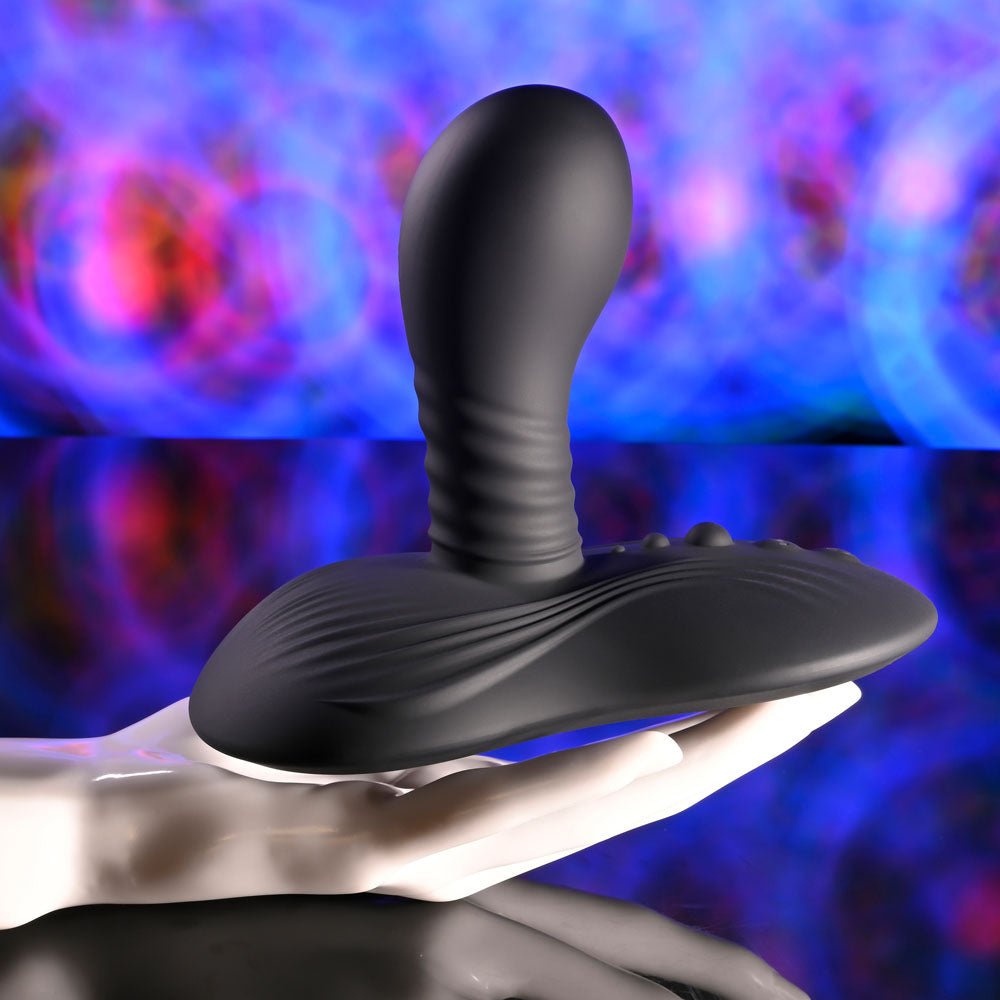 Playboy Pleasure Sittin & Spinnin - Spinning Vibrating Grinder Pad with Remote - Black