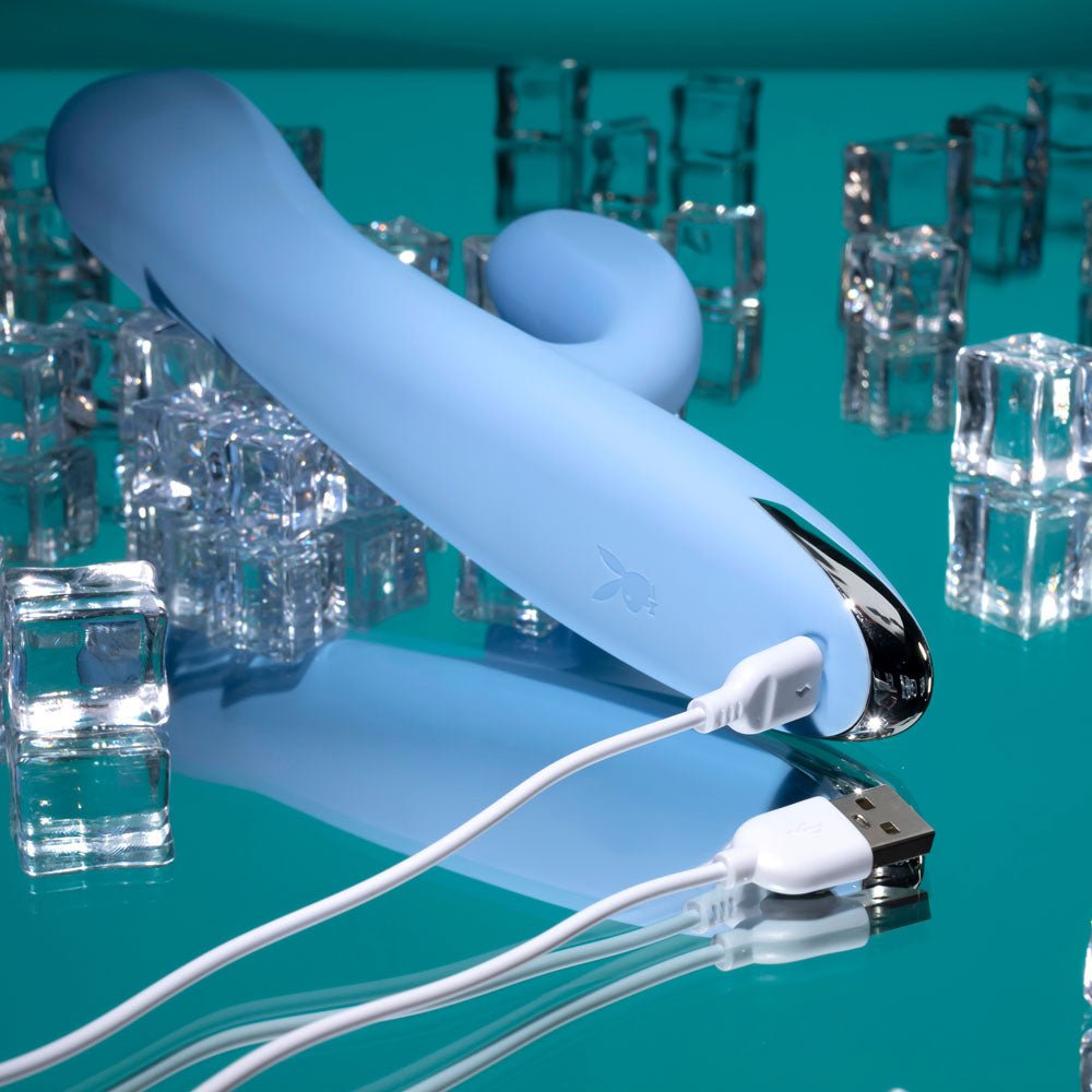 Playboy Pleasure Up & Away Rabbit Vibrator - Blue