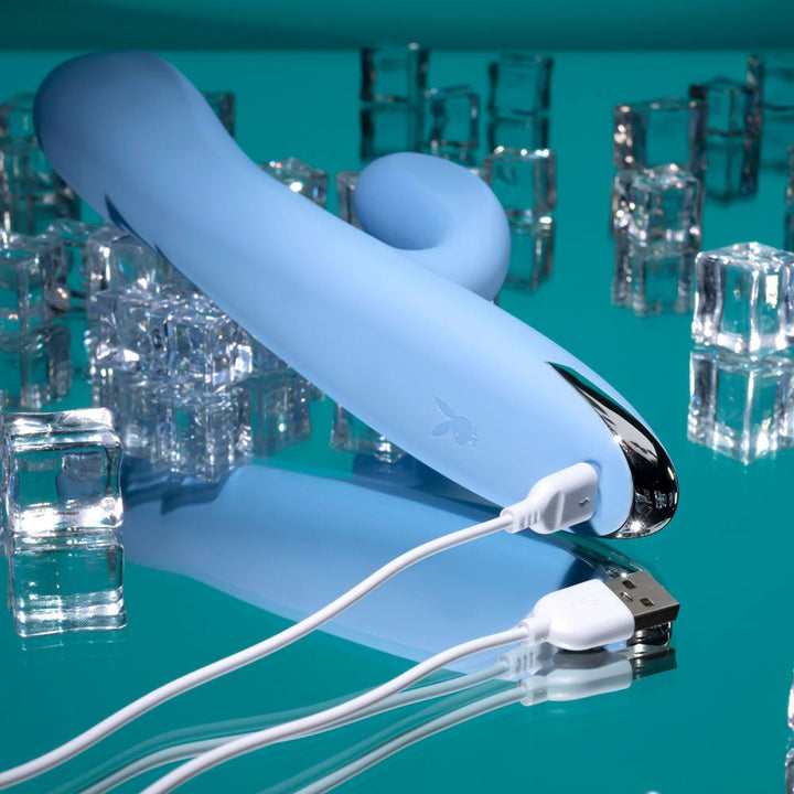 Playboy Pleasure Up & Away Rabbit Vibrator - Blue