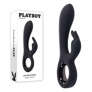 Playboy Pleasure Late Night Bunny Dual Rabbit Vibrator - Black