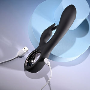 Playboy Pleasure Late Night Bunny Dual Rabbit Vibrator - Black
