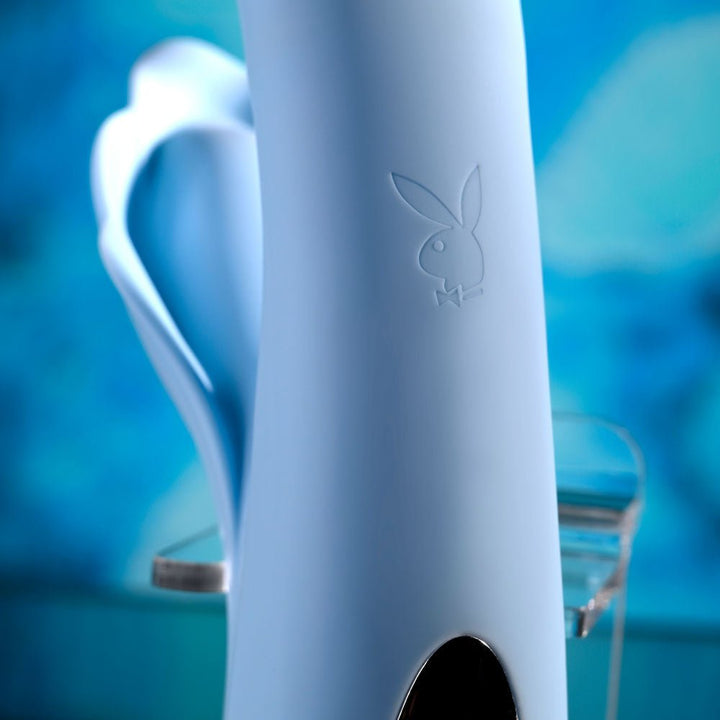 Playboy Pleasure In Bloom Thrusting Tapping Heating Dual Vibrator - Blue