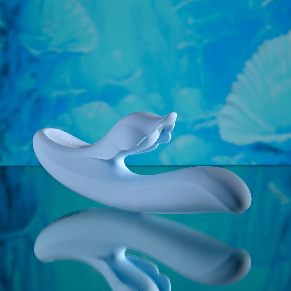 Playboy Pleasure In Bloom Thrusting Tapping Heating Dual Vibrator - Blue