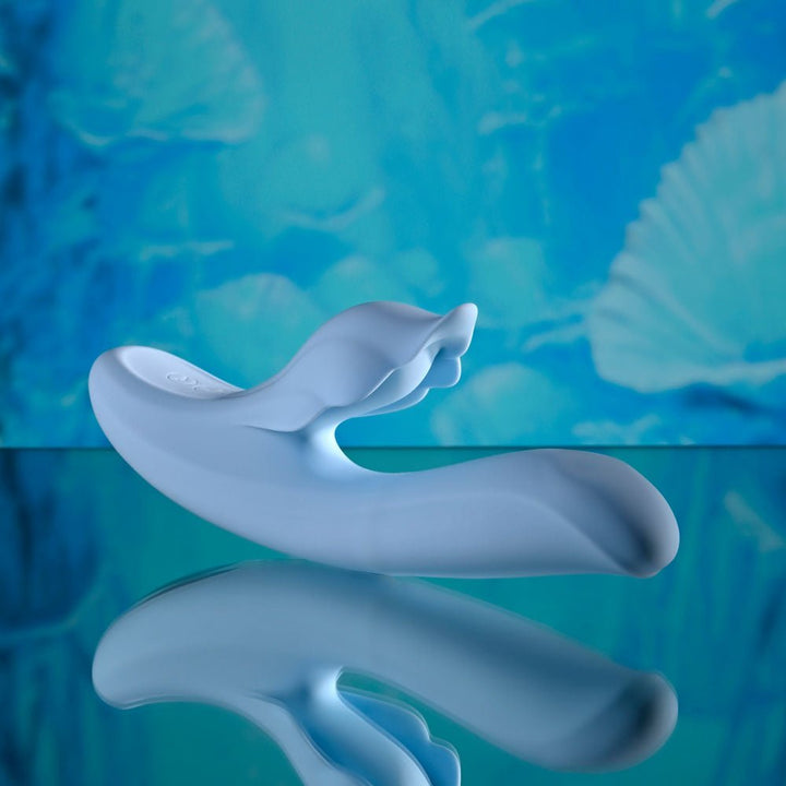 Playboy Pleasure In Bloom Thrusting Tapping Heating Dual Vibrator - Blue
