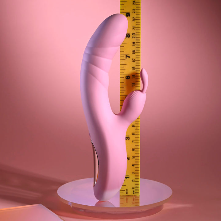 Playboy Pleasure Rub Me Right Thrusting Rabbit Vibrator - Pink
