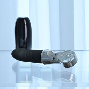 Playboy Pleasure Bon Voyage Tapping Vibrator - Black/Chrome
