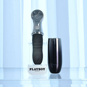 Playboy Pleasure Bon Voyage Tapping Vibrator - Black/Chrome