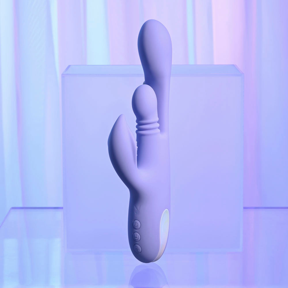 Playboy Pleasure Nubbin Rubbin Thrusting Rabbit Vibrator - Purple