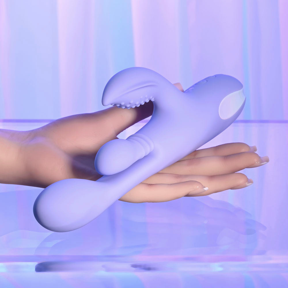 Playboy Pleasure Nubbin Rubbin Thrusting Rabbit Vibrator - Purple
