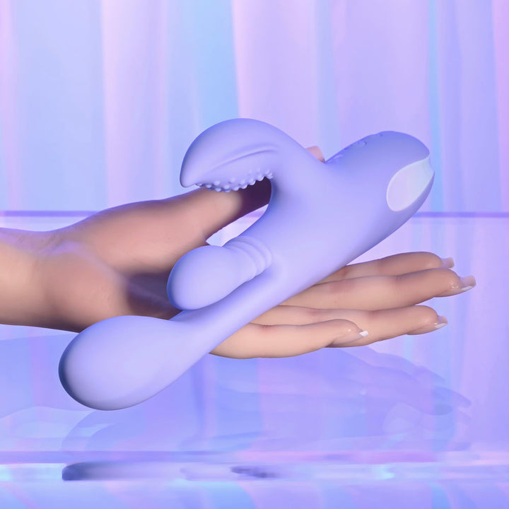Playboy Pleasure Nubbin Rubbin Thrusting Rabbit Vibrator - Purple