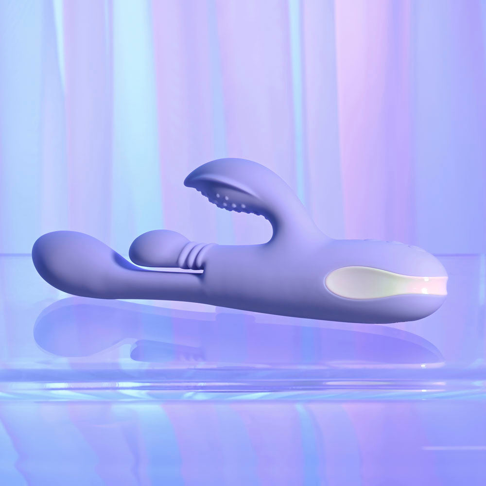 Playboy Pleasure Nubbin Rubbin Thrusting Rabbit Vibrator - Purple