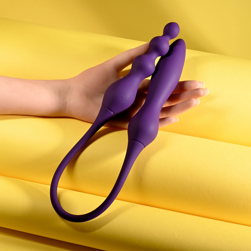 Playboy Pleasure This & That Flexible Dual Ended Vibrator - Purple