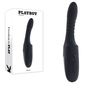 Playboy Pleasure Overdrive Thrusting Vibrator - Black