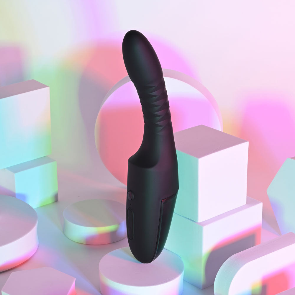 Playboy Pleasure Overdrive Thrusting Vibrator - Black
