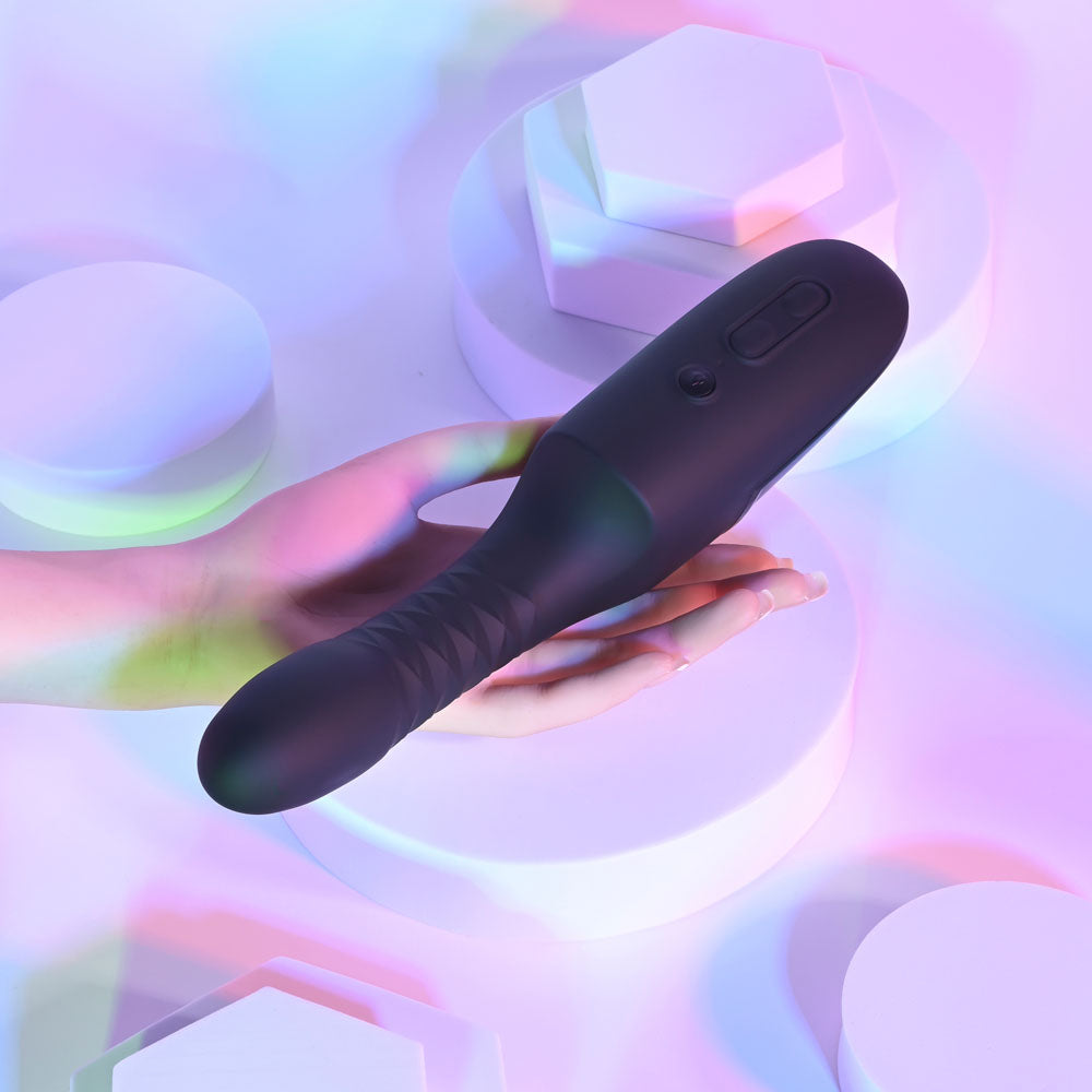 Playboy Pleasure Overdrive Thrusting Vibrator - Black