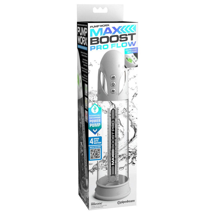 Pump Worx Max Boost Pro Flow - Auto Penis Pump - White