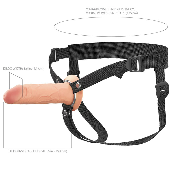 FX Elite 6 Inch Silicone Hollow Strap-On - Flesh