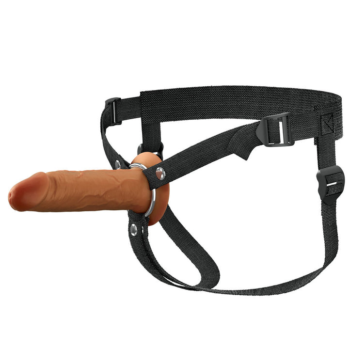 FX Elite 6 Inch Silicone Hollow Strap-On - Tan