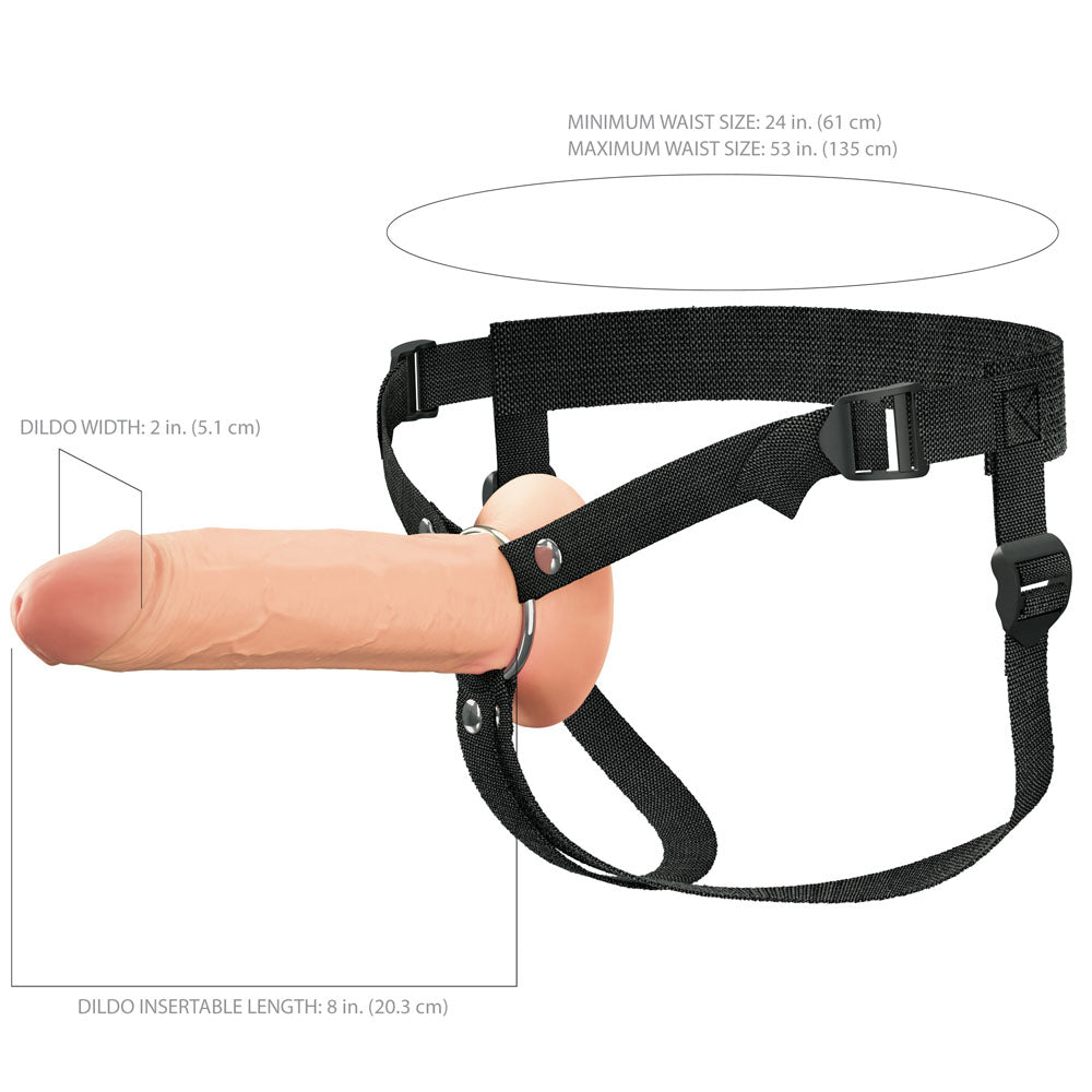 FX Elite 8 Inch Silicone Hollow Strap-On - Flesh