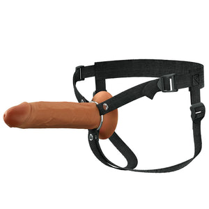 FX Elite 8 Inch Silicone Hollow Strap-On - Tan