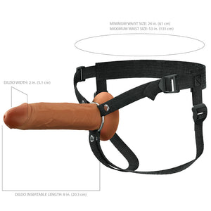 FX Elite 8 Inch Silicone Hollow Strap-On - Tan