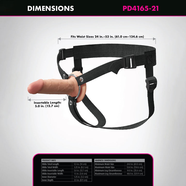 Fantasy X-Tensions Elite 5 Inch Silicone Hollow Strap-On - Flesh