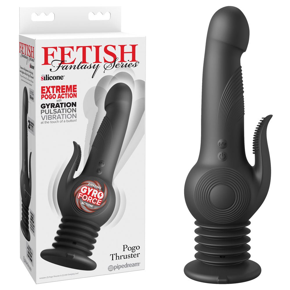 Fetish Fantasy Series Pogo Thruster Rabbit Vibrator - Black