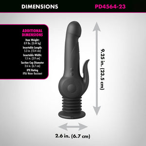 Fetish Fantasy Series Pogo Thruster Rabbit Vibrator - Black