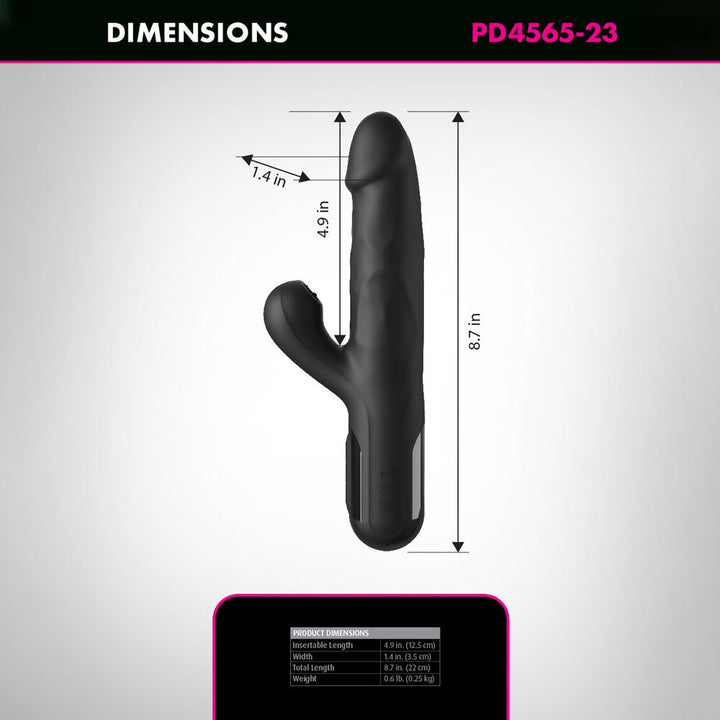 Festish Fantasy Series Sonix Thruster Rabbit Vibrator - Black