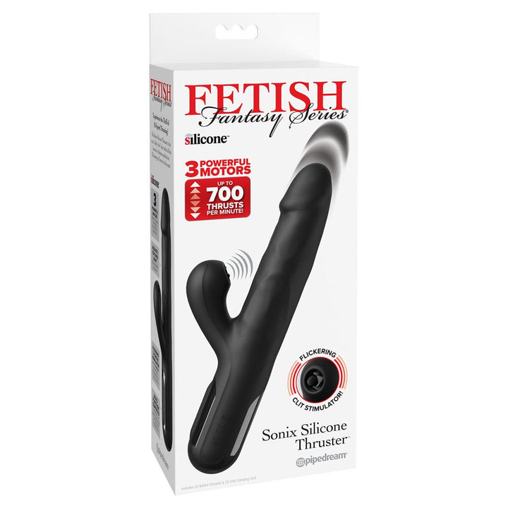 Festish Fantasy Series Sonix Thruster Rabbit Vibrator - Black