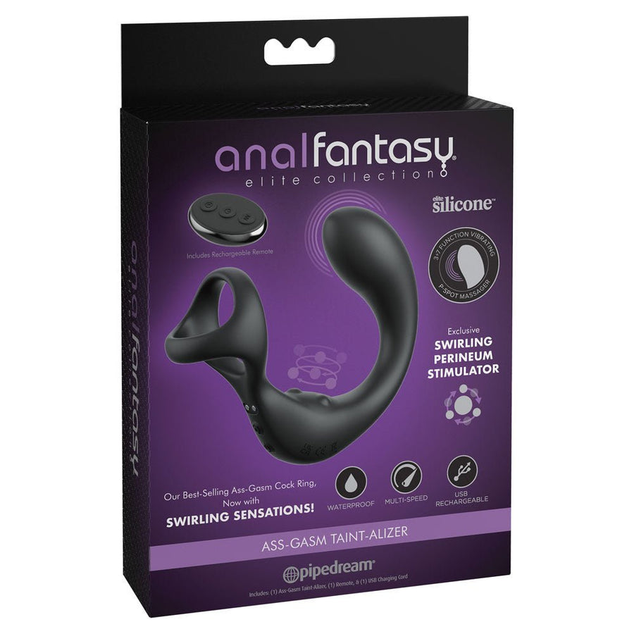 Anal Fantasy Elite Ass-Gasm Taint-alizer Prostate Massager - Black