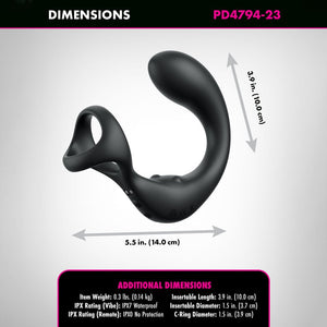 Anal Fantasy Elite Ass-Gasm Taint-alizer Prostate Massager - Black