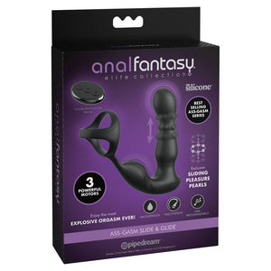 Anal Fantasy Elite Ass-Gasm Slide & Glide Prostate Massager - Black