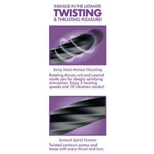 Anal Fantasy Elite Twist Ecstasy Twist & Shout Thrusting Anal Vibrator - Black