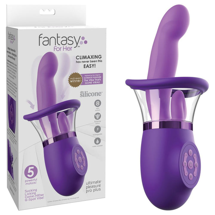 Fantasy For Her Ultimate Pleasure Pro Plus - Suck Lick & Flicking Vibrator - Purple