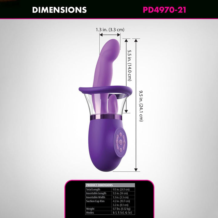 Fantasy For Her Ultimate Pleasure Pro Plus - Suck Lick & Flicking Vibrator - Purple