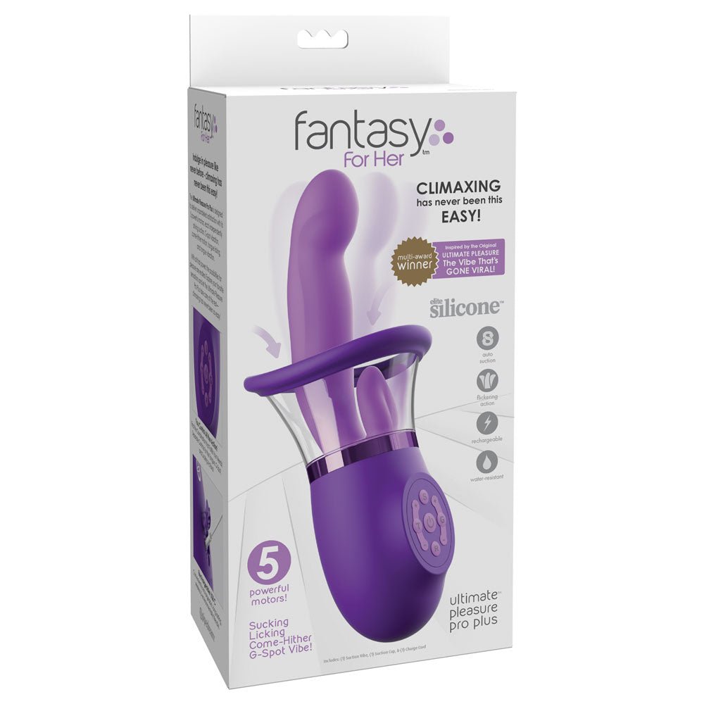 Fantasy For Her Ultimate Pleasure Pro Plus - Suck Lick & Flicking Vibrator - Purple