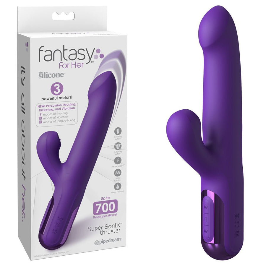 Fantasy For Her Super SoniX Thruster Rabbit Vibrator - Purple