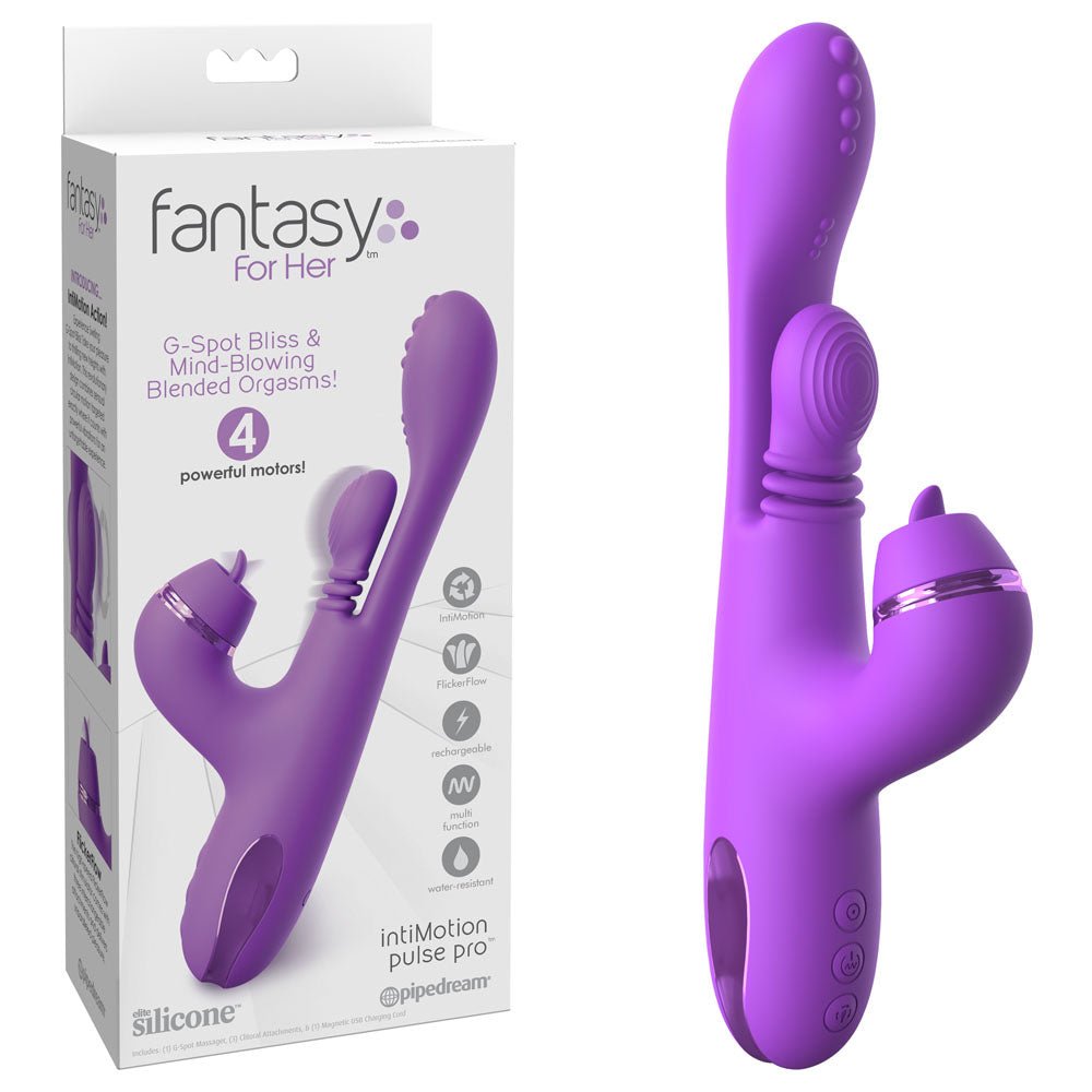 Fantasy For Her IntiMotion Pulse Pro - Swirling & Flicking Rabbit Vibrator - Purple
