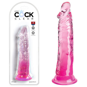 King Cock Clear 8 Inch Dildo - Pink