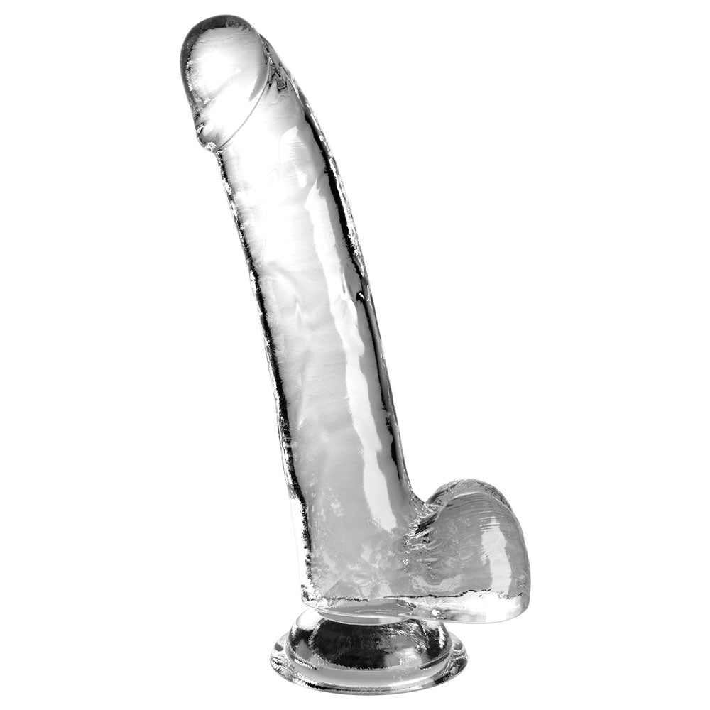 King Cock Clear 9 Inch Dildo with Balls - Clear