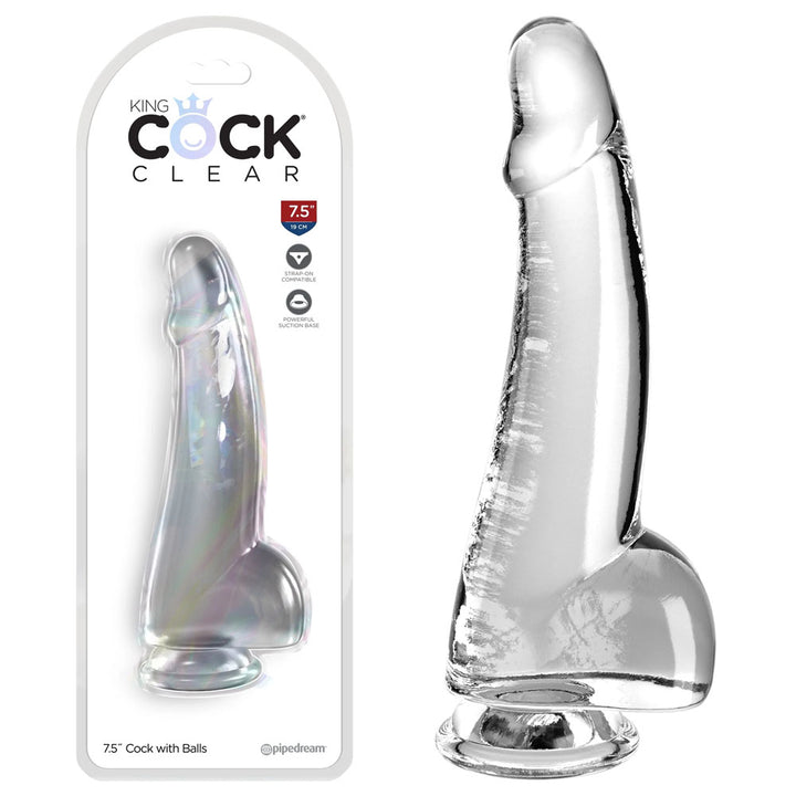 King Cock Clear 7.5 Inch Dong with Balls