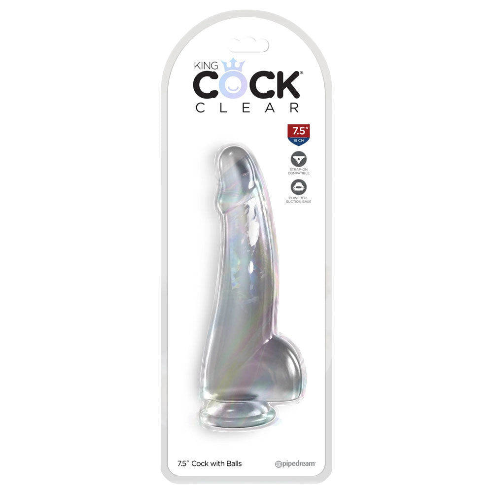 King Cock Clear 7.5 Inch Cock with Balls