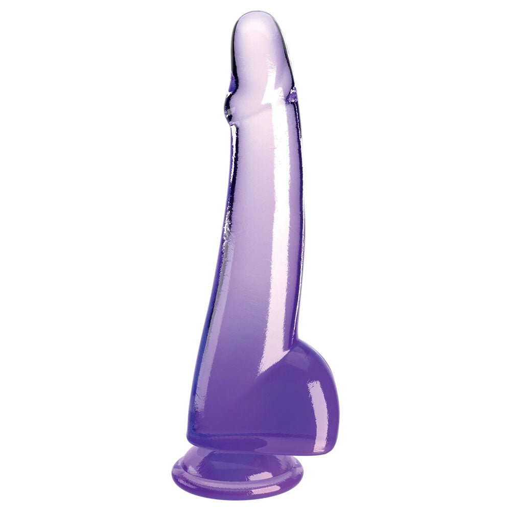 King Cock Clear 10 Inch Cock with Balls - Purple