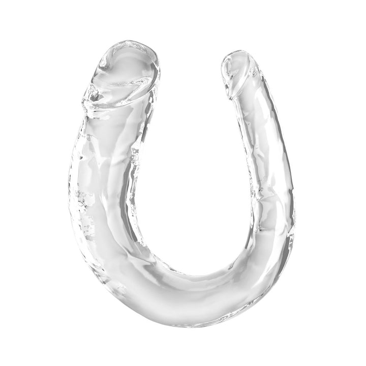 King Cock Clear Medium Double Trouble - 13 Inch Dong - Clear